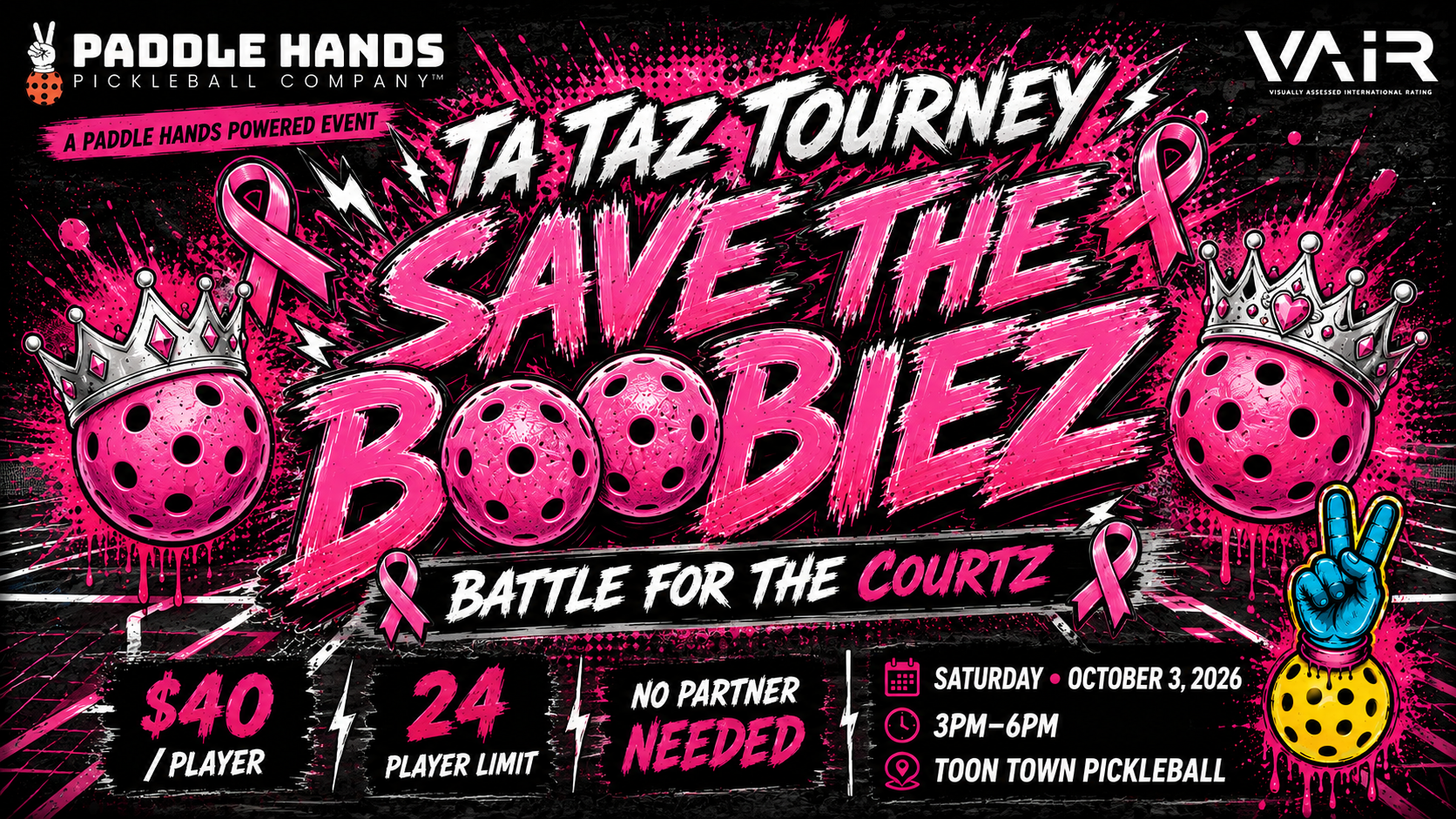 🩷TaTaz Tourney - Save the Boobiez Fundraiser🤘🏼🥒