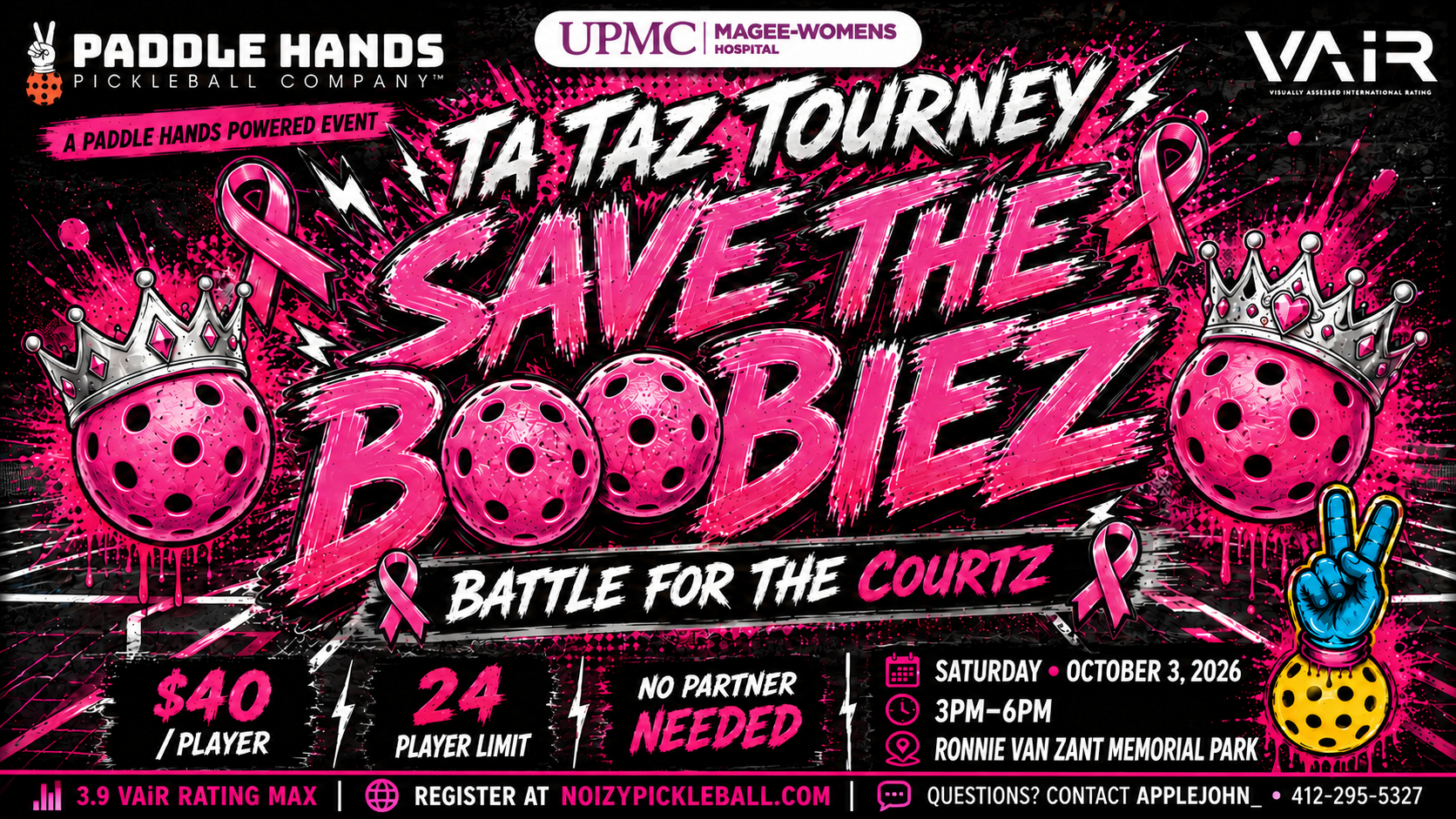 🩷TaTaz Tourney - Save the Boobiez Fundraiser🤘🏼🥒
